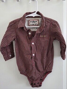 Vintage OshKosh B'gosh Plaid Onesie